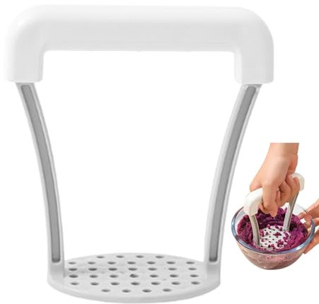 Potato Masher - Easy to Use Potato Masher, Low Cost Potato Masher | Potato Masher Lemon Squeezer, Baby Food Strainer Potato Ricer 100% Stainless Steel and Premium Silicone Handle (12 * 8 * 13cm)