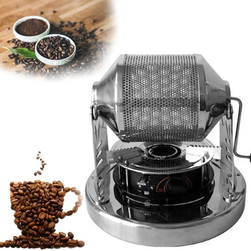YCNLYSSR Tostadora de café de 0 a 350 g, tostadora de café de Acero Inoxidable, con Ventana Visible, máquina para Hornear doméstica con manivela, para maní, Soja, Semillas de Girasol, Frutos Secos