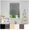 Zebra Day Night Roller Blinds - Made to Measure Day and Night Roller Window Blind with Light Filtering Privacy - Easy Fit Custom Roller Blind by Aprica (Colour Black - Width 50cm Max - Drop 160cm)