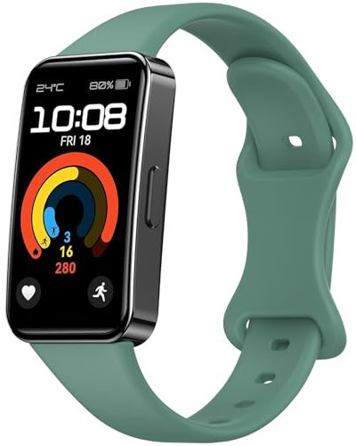 Tobfit Armband für Huawei Band 8 / Band 9,Silikon Ersatzarmbänder Uhrenarmband für Huawei Band 9 / Band 8(Grün)
