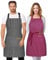 Thougthings Gestreifte Schürze, Kochschürzen für Damen und Herren, Verstellbare Schürzen mit 2 großen Taschen, Perfekt für Köche Küche Cafés Grills (Schwarz + Rot)