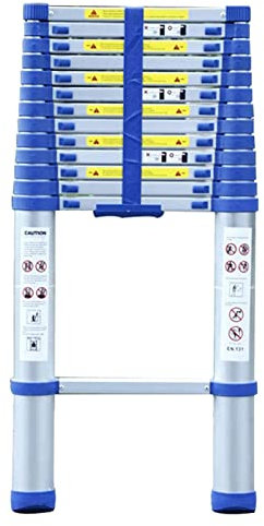 Aluminium-Teleskopleiter für Dachzelt, 8 m/7 m/6,2 m/5 m/4 m/3,8 m/2,6 m, 150 kg Tragkraft, ausziehbare Teleskopleiter für Dachboden, Wohnmobile, Dachboden, Außenbereich