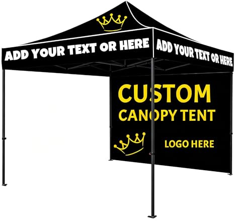 Personalisierter Pop Up Pavillon mit Logo, strapazierfähiges, wasserfestes Pop-up-Zelt für den Außenbereich mit personalisiertem Druck für Messen, Bauernmärkte, Veranstaltungsstände im Freien