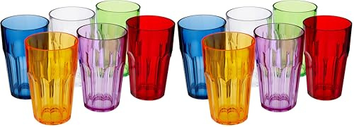 Guzzini - Happy Hour, set di 12 bicchieri alti - Ø8 x h12 cm - Capacità: 420 cc - 07230652