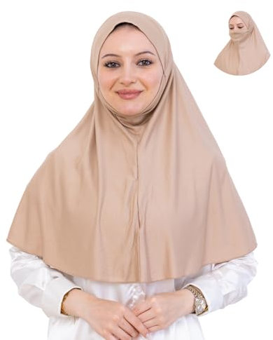 Prien Elegant Kopftuch Für Damen, Muslimische Hijab Mit Niqab, Islamische Schal Frauen, Kopftücher Für Gebetskleidung, Ramadan, Abaya (Dunkelnerz)