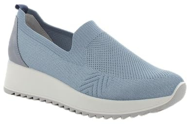 ENVAL SOFT 7771522 Damenschuh ohne Schnürsenkel Frühling Stoff mit Himmel bequem Made in Italy Slip-On, Himmelblau, 37 EU
