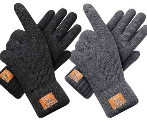CHENMEI Winterhandschuhe Strickhandschuhe für Herren Damen - Touchscreen Wollhandschuhe, Warme Winterhandschuhe mit Fleecefutter,Wintergeschenke Outdoor für Männer und Frauen