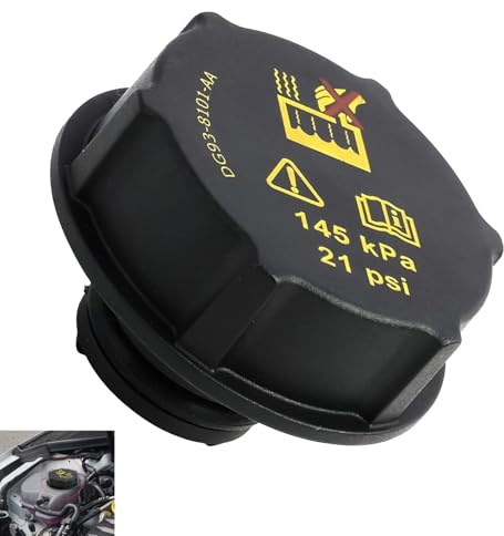 Radiator Expansion Water Tank Cap, DG93-8101-AA Replacement Coolant Reservoir Cap for Ford Fiesta, Focus, Volvo, Lincoln, Kuga, Transit, S-Max, C-Max, Galaxy, Tourneo Connect, 145 kPa Pressure 21 psi