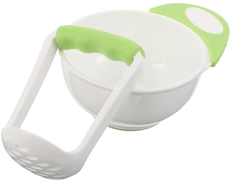 Vaguelly Babynahrungszubereitungsset Tragbare Babynahrung Masher Schüssel mit Rutschfestem Boden Effektives Pürieren Geeignet für Unterwegs und Outdoor Praktische Babybrei Schale für