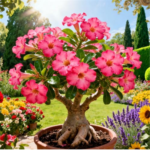 Rosa del deserto facile da coltivare/Resistente alla siccità e al sole/Tuberi rari di rosa del deserto/Arredamento vintage per la casa-1 Rizoma-J