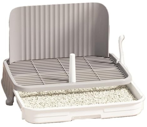 Bac à litière pour Chien avec Protection Anti-éclaboussures - XXL - avec Grille Amovible et bac Blanc - Nettoyage Rapide et Anti-Fuite