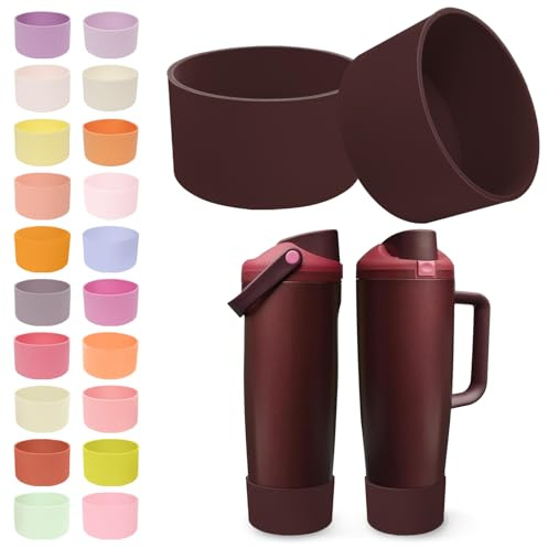 Kaitiaki 2PCS Silicone Boots for Owala 30oz & 40oz FreeSip Sway Bottles & Tumblers – Non-Slip, Scratch-Resistant, Stability Enhancer for Owala Accessories, Available in 18 Colors (Black Cherry)