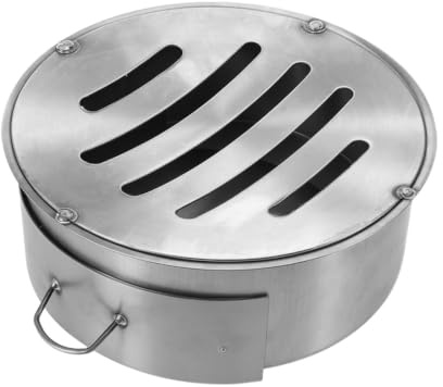 ORFOFE Caja para Cenizas de Estufa de Hierro Redonda Plata con Ajuste para Chimenea y Cocina, Mejora la Eficiencia del Fuego