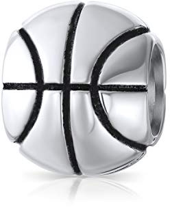 Bling Jewelry Alle Amerikanischen Sportler Team Coach Alethic Basketball Charm Perle Für Frauen Teenager Oxidiertes .925 Sterlingsilber Passt Europäisches Armband