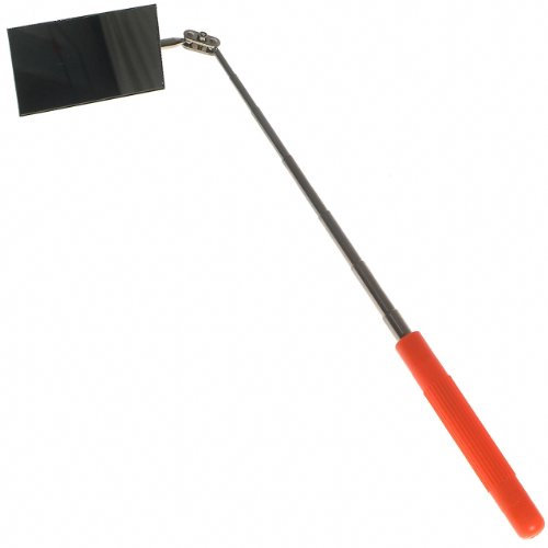 Alkan Teleskopspiegel/Inspektionsspiegel/Überwachungsspiegel 90 x 50 mm – Gesamtlänge 97 cm mit Drehgelenk – Kontrollspiegel für Werkstatt, Auto & Industrie – ES