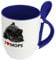 digital print Hundetasse Mops - Löffel-Tasse mit Hundebild Mops - Becher, Kaffeetasse, Kaffeebecher, Mug - Blau
