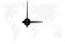 WANDKINGS Weltkarte Wanduhr Wandtattoo (Farbe: Uhr=Schwarz, Aufkleber=Weiß)