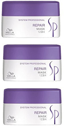 Wella SP Repair Mask 3 x 200 ml strapaziertes Haar System Professional Care Haar-Kur