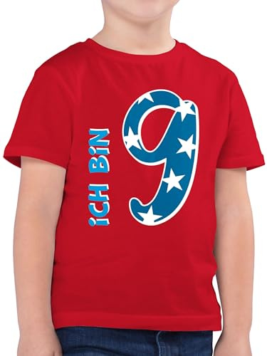 Kinder T-Shirt Jungen - 9. Geburtstag - Ich Bin neun Blau Junge - 164 (14/15 Jahre) - Rot - Birthday 9 Tshirt Jahre 9.Geburtstag Stars Shirt mit Zahl geburtstagsshirt Sieben Schon Shirts t