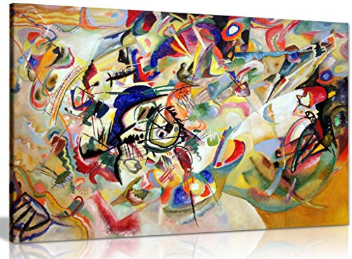 Komposition VII von Wassily Kandinsky auf Leinwand, Wandbild, Kunstdruck, A0 91x61cm (36x24in)