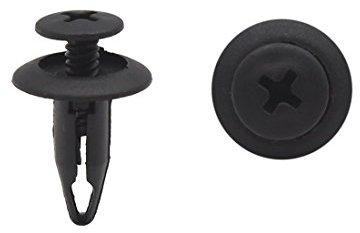 sourcing map 20 Stück Schwarz Auto Kunststoff Nieten Wetterschutzleiste Stoßstange Fastener Clip 6mm