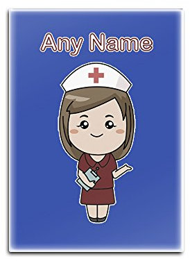 UNIGIFT Kühlschrankmagnet aus Glas mit Aufschrift Nurse in kastanienbraun, personalisierbar