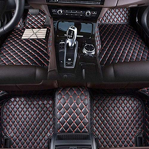 Muchkey Auto Fussmatten Fußmatten Set für BMW 3er GT F34 328i 320i 335i 2013 2014 2015 2016 2017 2018 2019 Allwetter Matte Wasserdicht Automatten Zubehör Schwarz Rot