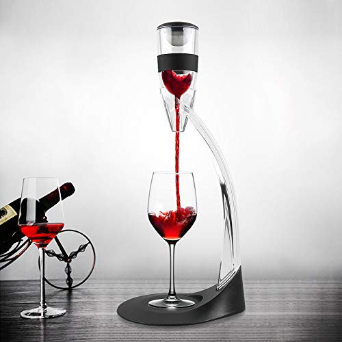 YIFAA Ensemble Complet Aérateur à Vin,Décanteur à Vin Decanter avec Vin Filtre,Support et Socle