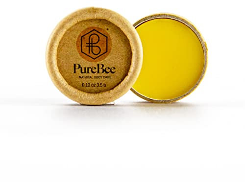 Lippenbalsam mit Bienenwachs & Propolis im Natur-Tiegel | Natürliche Lippenpflege handgemacht in Baden-Württemberg | Mit Jojoba-, Avocado- & Aprikosenkernöl | PureBee (Ohne Aroma)