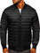 BOLF Herren Bomberjacke Leichte Übergangsjacke mit Stehkragen Steppjacke Fliegerjacke Pilotenjacke College Jacke Baseball Freizeitjacke Blouson J.Style MY-02 Schwarz XL [4D4]