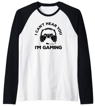 Gamer Funny Headset Video Game Controller Raglan