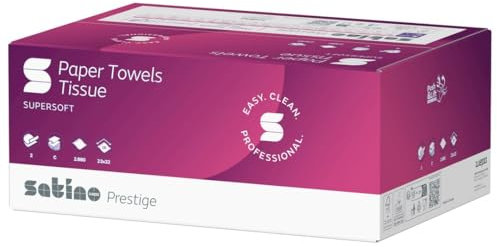 Satino by WEPA Prestige Papierhandtücher I 2-lagig I weiß I Zellstoff I C-Falz I 2.880 Blatt I 20x144 Blatt I PT3 I Handtuchpapier Format Tissue I 276790