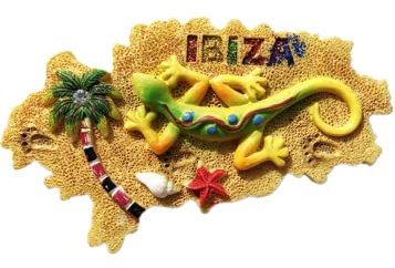 Ibiza Spanien Kühlschrankmagnet, Reise-Souvenir, Geschenk, Kühlschrank, magnetisch, handbemalt