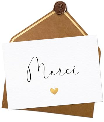 Joli Coon - Merci Dankeskarte - Danke Karte A6 mit Naturkuvert und Wachssiegel