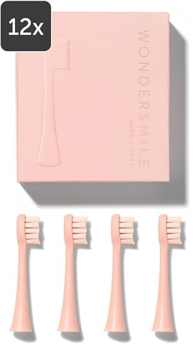Wondersmile Ersatzbürsten Schallzahnbürste (Hard, Atomic Rose, 12er Pack) - Bürstenköpfe für Wondersmile Schallzahnbürste