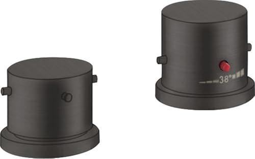 hansgrohe AXOR Starck 2-Loch Wannenrandarmatur mit Thermostat und Zerogriffen, 10480340, Farbe: Brushed Black Chrome