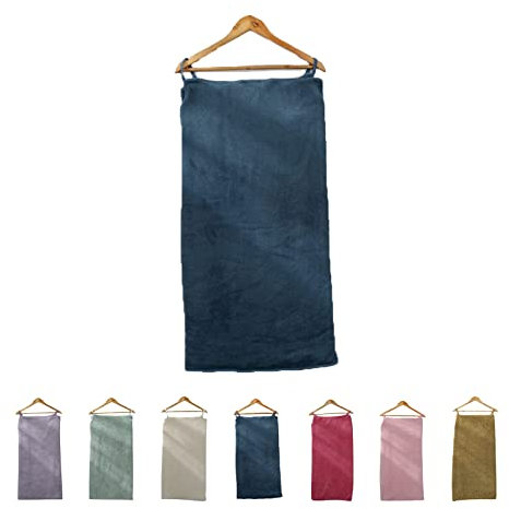 Bathtee - Ultra Soft Wearable Bath Towel, Bath Tee Wearable Bath Towel, Soft Absorbent Large Bath Towels, Women's Sling V Neck Coral Velvet Bath Towel, Wearable Bath Towel for Women, Blue