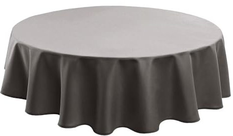 Hiasan Hellgrau Wasserabweisend Tischdecke Outdoor wetterfest aus Polyester,Rund140cm,Anti-Falten Tischtuch,geeignet für Küche,Restaurant,Hochzeit