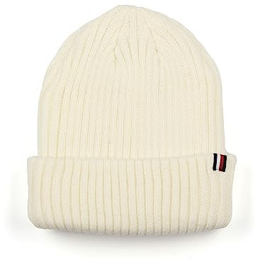 Tommy Hilfiger Damen Rib Cuff Hat, Ecru, Einheitsgröße