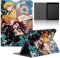 Funda Tablet para Huawei Mediapad T5 10.1'', Carcasa Anime Kamado Tanjirou Inosuke Motifs Ultra Slim PU con Función de Soporte Flexible Suave TPU Cubierta Trasera Protectora Cover