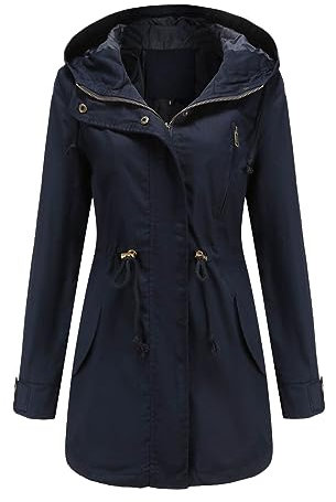 Veste Equitation Femme - Femmes Veste Légère Active Outdoor Trench Coupe-Vent Manteau Avec Capuche Léger Plus La Taille Pour Les Filles Manteau Cape