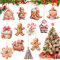 24 decorazioni per albero di Natale di pan di zenzero, decorazione natalizia, pan di zenzero, decorazione natalizia