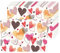 Tarklanda Bunte Herz Papier Tischsets 50 Stück Papier Platzsets Herzform Einweg Platzsets 28x40 cm Papier Platzsets Urlaub Dekor für Küche Esstisch Party Hochzeit