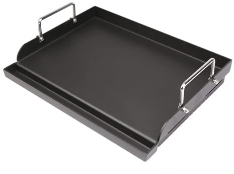 GFTIME Piastra per barbecue universale, 43 x 33 cm, Plancha universale per barbecue a gas e a carbone, griglia elettrica, universale, superficie piatta, rivestimento antiaderente, grande piastra