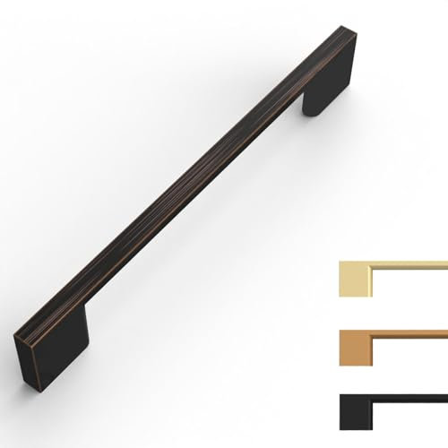 9BUILD 10 Stück Schrankgriffe Ölgeriebener Bronze Lochabstand 160mm Griffe für Küchenschränke Möbelgriffe Küchengriffe griffe möbel Küchenschrank Schranktürgriffe EU0035
