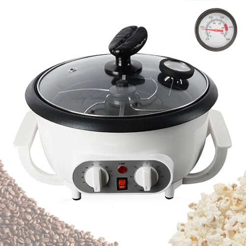 Coffee Roasters for Home Use,1200W 750g Capacity,Household Electric Coffee Bean Roaster Machine with Thermometer(0-250℃), Timer(0-60min),Temperature Adjustment(100-240℃),Non-Stick Pot,220V