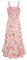 Sommerkleid Damen Leicht Maxikleid Blumenkleid Freizeitkleid Swing Trägerkleid Abendkleid XL Weiß-Rosa Blumen