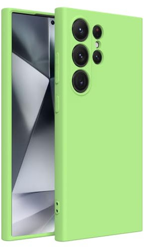 Captor Cover Custodia Colorata in Silicone Liquido per Samsung Galaxy S24 Ultra, Alta Qualità con Bordo Rialzato per Schermo e Protezione Fotocamera Morbida Con Microfibra Interna (Verde)