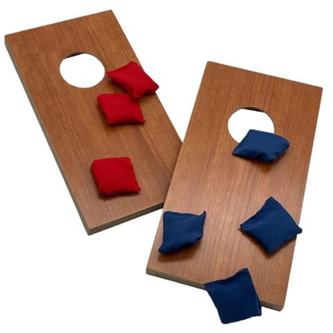 EHJRE 2X Tragbare Tisch Cornholes Aus Holz mit 8 Beuteln für Mitarbeitergruppen