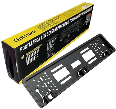 Gotham Sensori Parcheggio Kit Porta Targa EU | 3 Sensori + Segnalatore Acustico | Installazione Facile | Sicurezza Massima